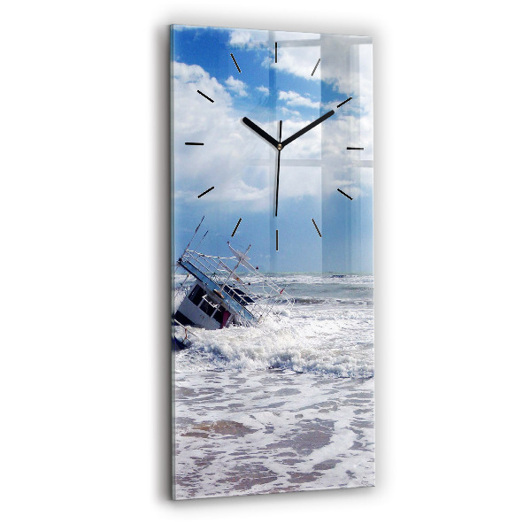 Vertical wall clock Sunken watercraft