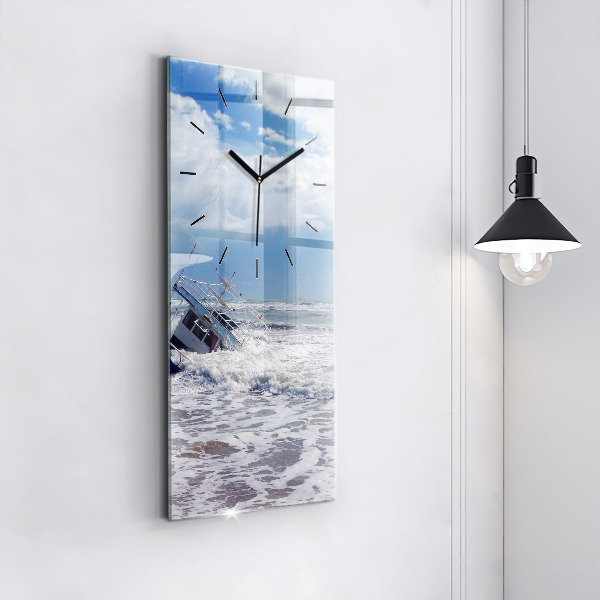 Vertical wall clock Sunken watercraft