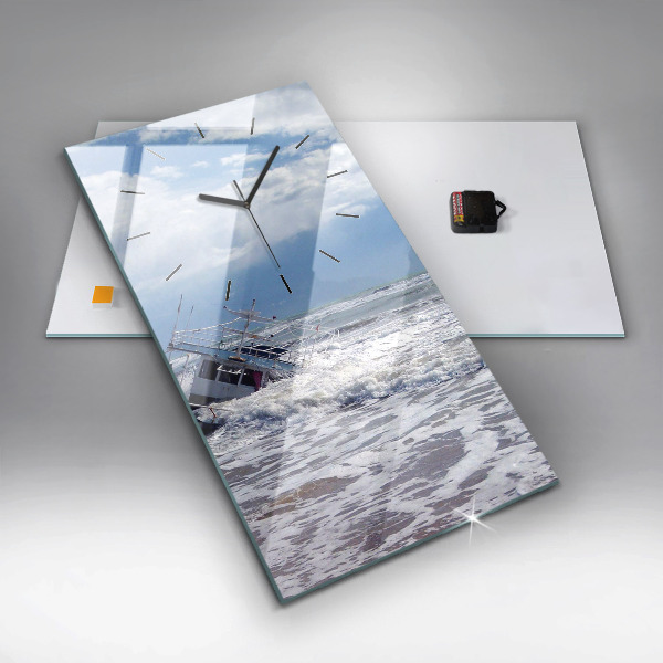 Vertical wall clock Sunken watercraft