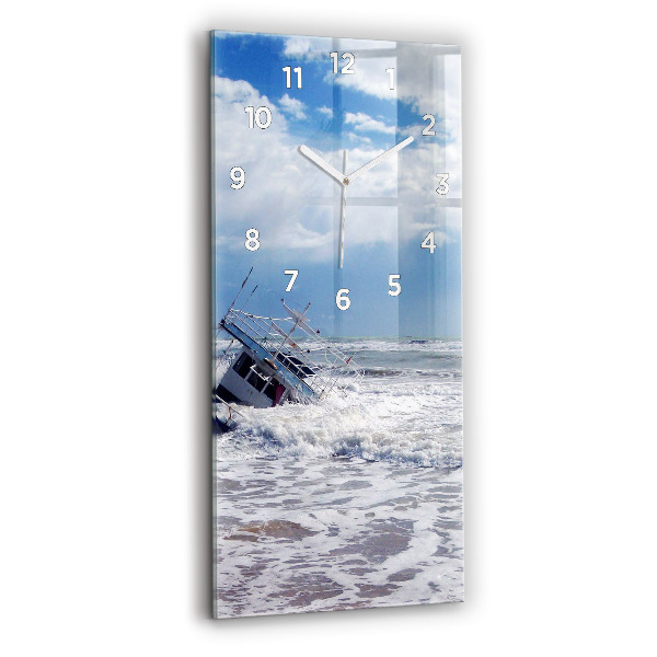 Vertical wall clock Sunken watercraft
