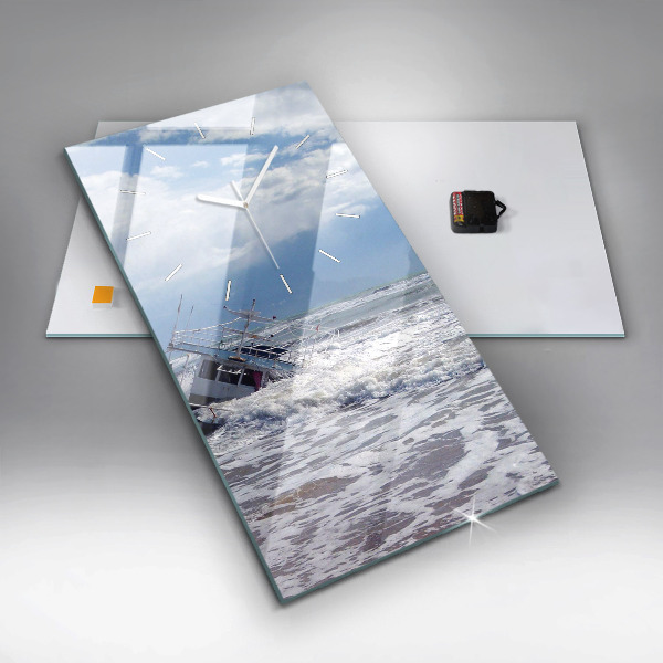 Vertical wall clock Sunken watercraft