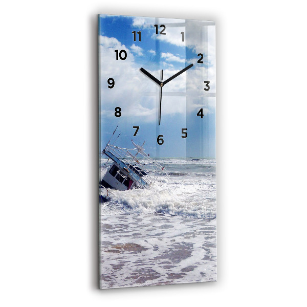 Vertical wall clock Sunken watercraft