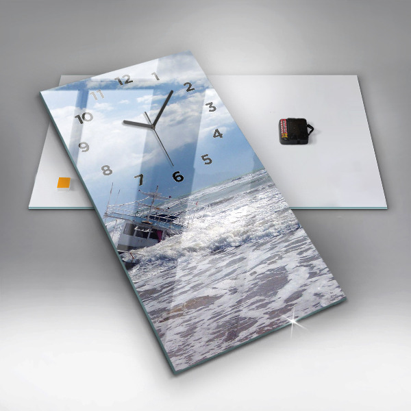 Vertical wall clock Sunken watercraft