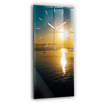 Vertical wall clock Sunrise landscape