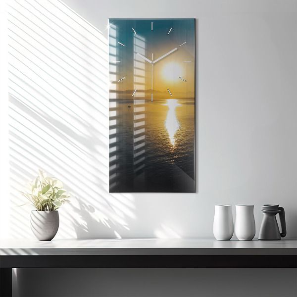 Vertical wall clock Sunrise landscape