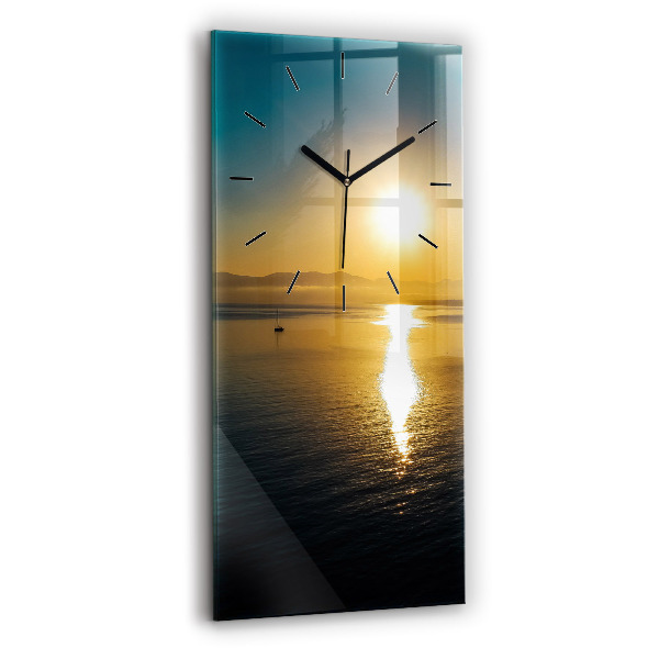 Vertical wall clock Sunrise landscape
