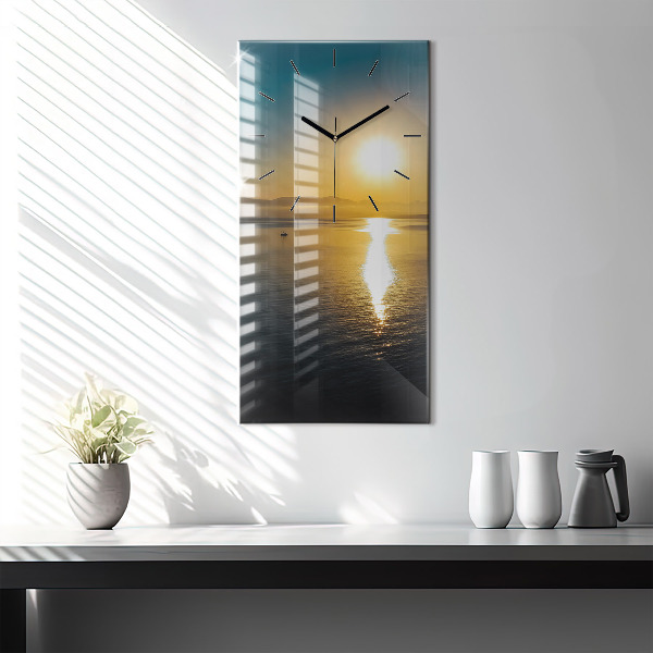 Vertical wall clock Sunrise landscape