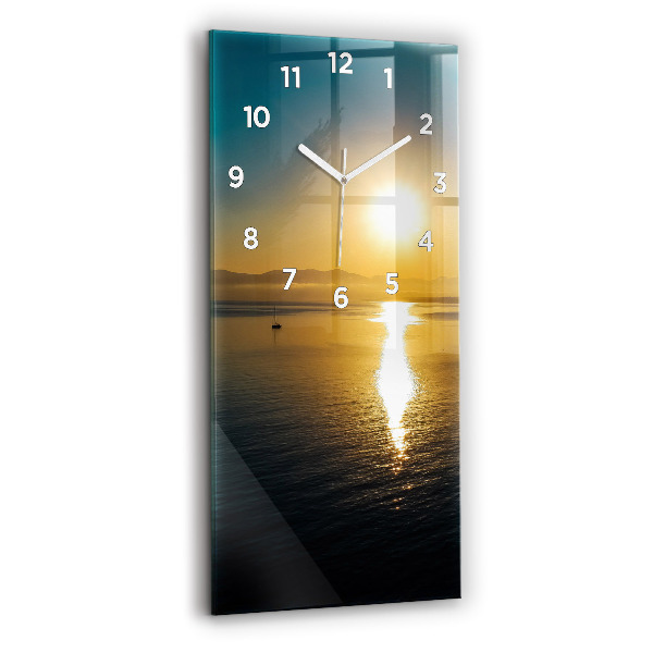 Vertical wall clock Sunrise landscape