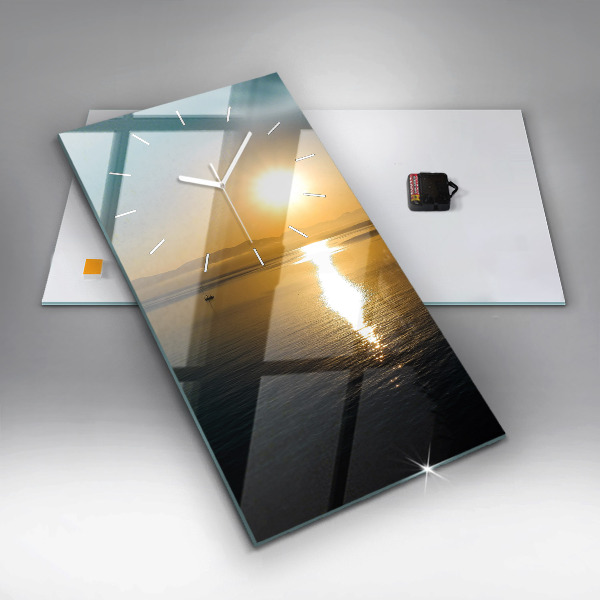 Vertical wall clock Sunrise landscape