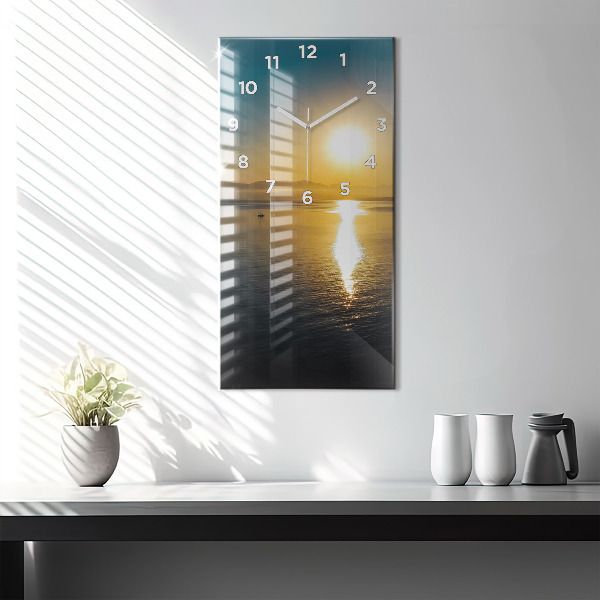 Vertical wall clock Sunrise landscape