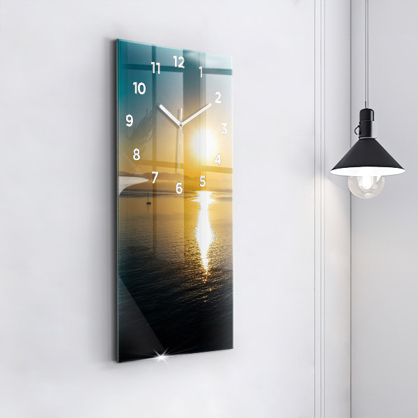 Vertical wall clock Sunrise landscape