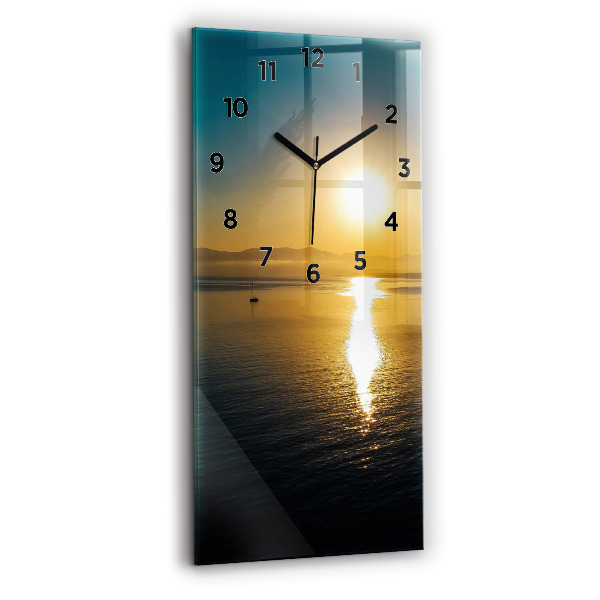 Vertical wall clock Sunrise landscape