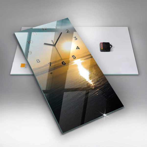 Vertical wall clock Sunrise landscape