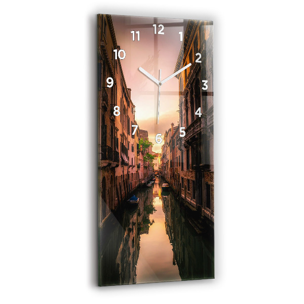 Vertical wall clock View of the canal in the city