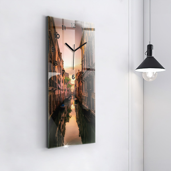 Vertical wall clock View of the canal in the city