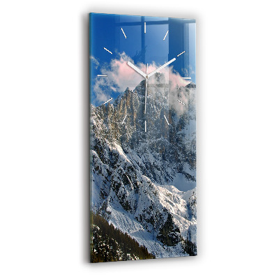 Vertical wall clock Mountains under blue sky