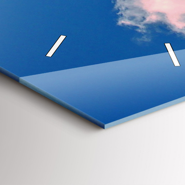 Vertical wall clock Mountains under blue sky