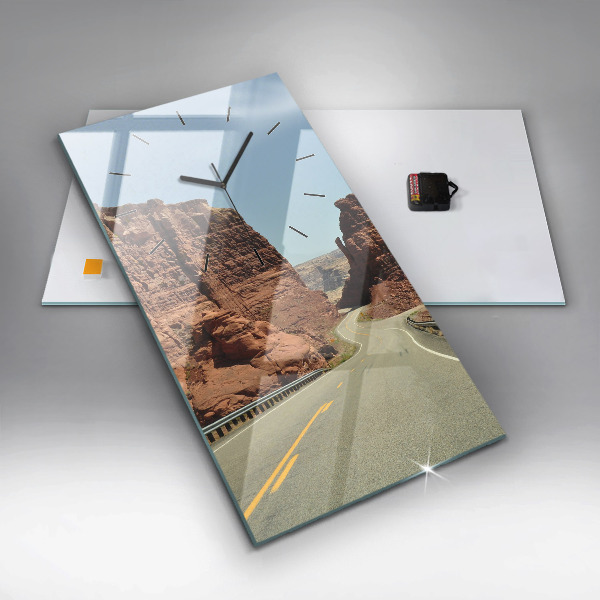 Vertical wall clock Route 66 in the US