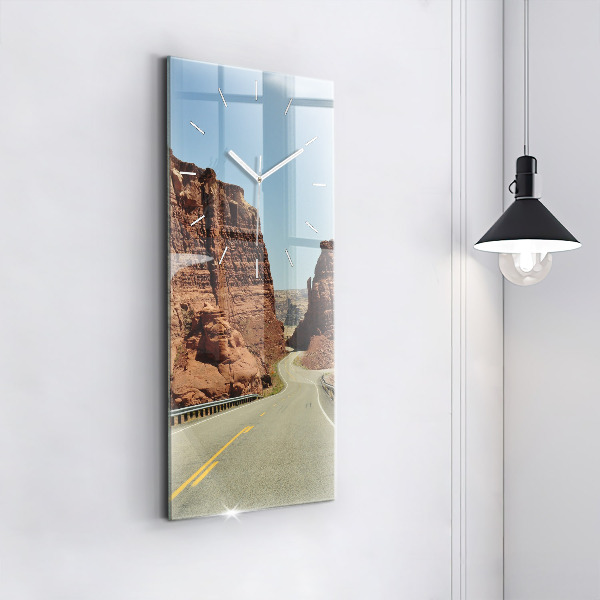 Vertical wall clock Route 66 in the US