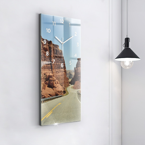 Vertical wall clock Route 66 in the US