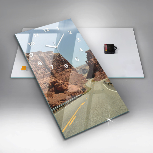 Vertical wall clock Route 66 in the US