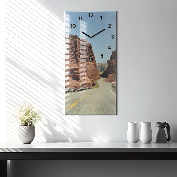 Vertical wall clock Route 66 in the US