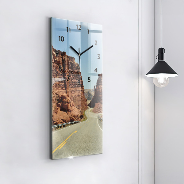 Vertical wall clock Route 66 in the US