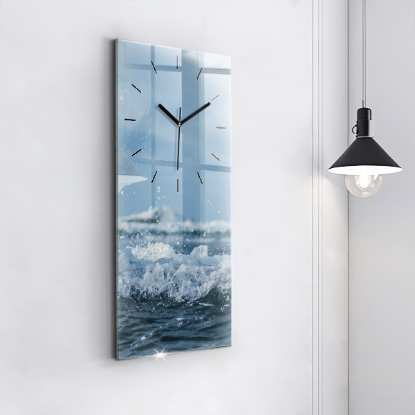 Vertical wall clock Sea wave photography