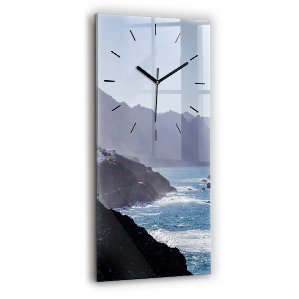 Vertical wall clock Mountains by the ocean