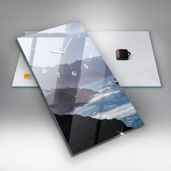 Vertical wall clock Mountains by the ocean