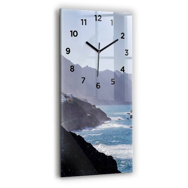 Vertical wall clock Mountains by the ocean