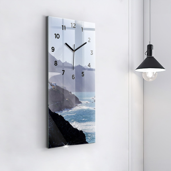 Vertical wall clock Mountains by the ocean