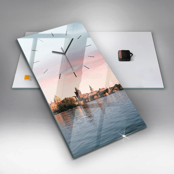 Vertical wall clock Charles Bridge in Prague