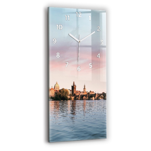 Vertical wall clock Charles Bridge in Prague