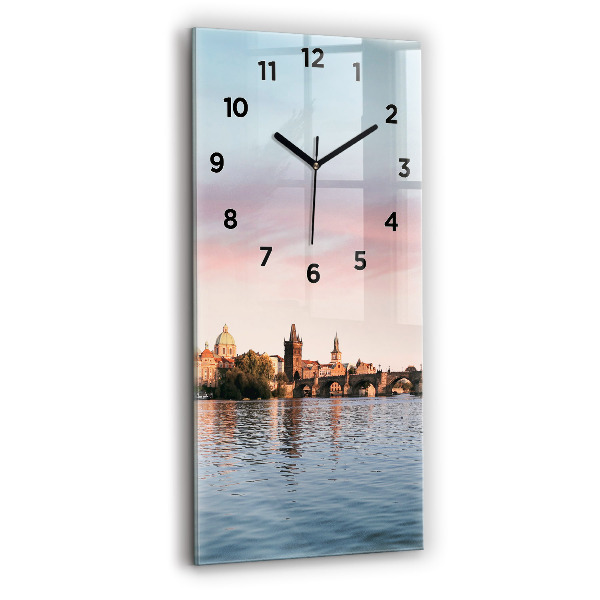 Vertical wall clock Charles Bridge in Prague