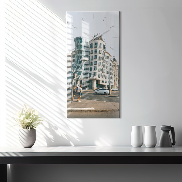 Vertical wall clock Dancing House Prague
