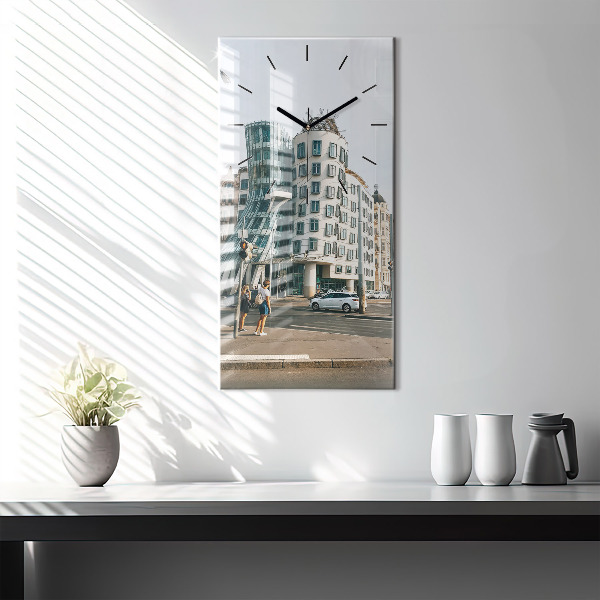 Vertical wall clock Dancing House Prague