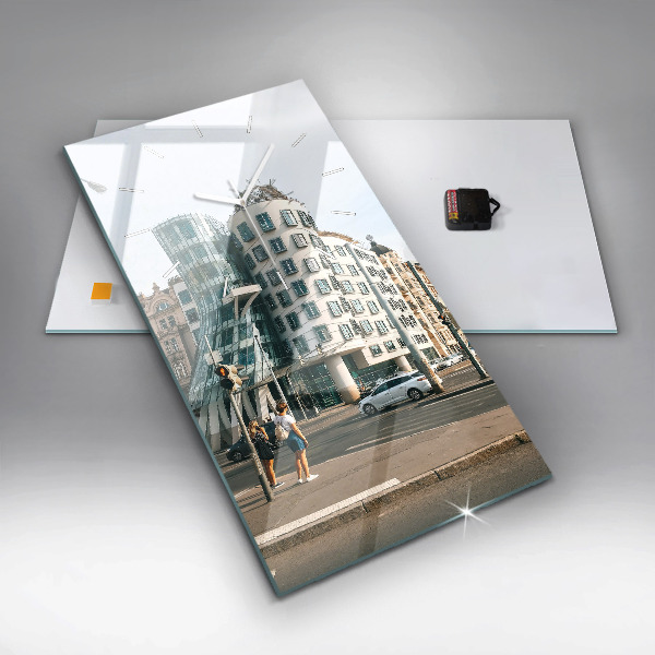 Vertical wall clock Dancing House Prague