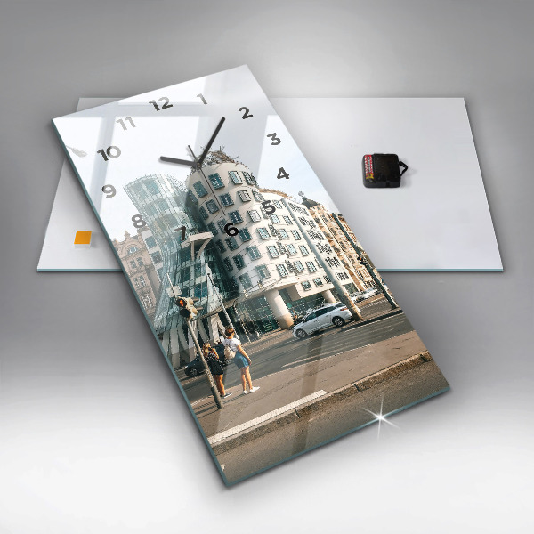 Vertical wall clock Dancing House Prague