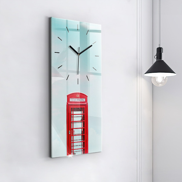 Vertical wall clock Public phone