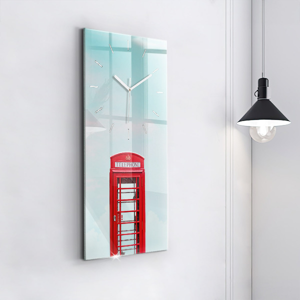 Vertical wall clock Public phone