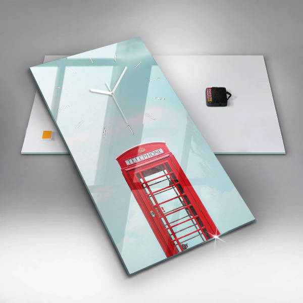 Vertical wall clock Public phone