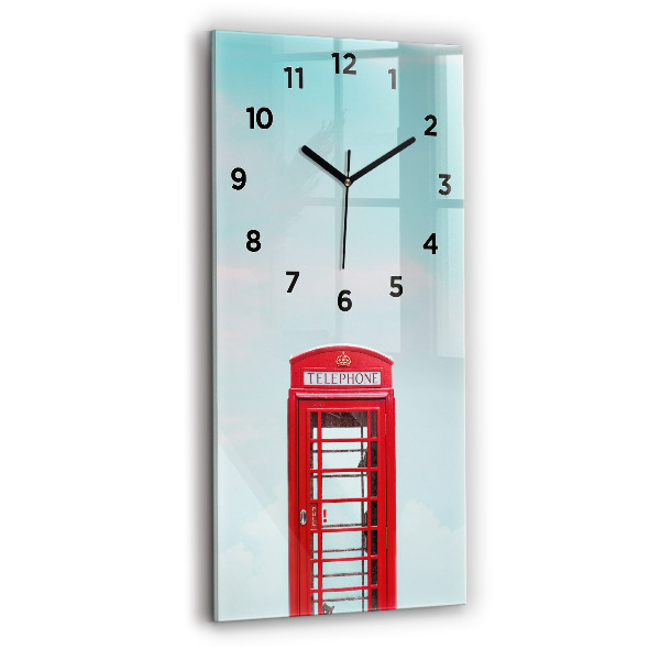 Vertical wall clock Public phone