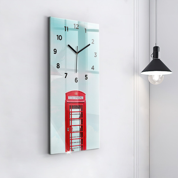 Vertical wall clock Public phone