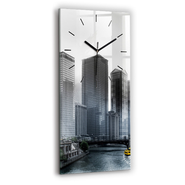 Vertical wall clock City panorama