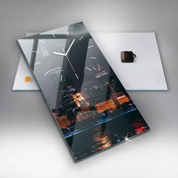 Vertical wall clock Chicago Cityscape