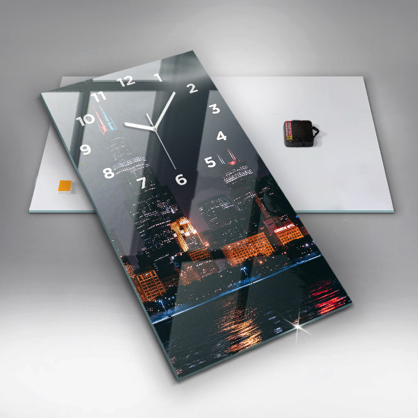 Vertical wall clock Chicago Cityscape
