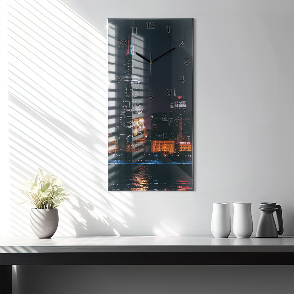 Vertical wall clock Chicago Cityscape