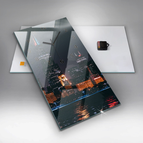 Vertical wall clock Chicago Cityscape