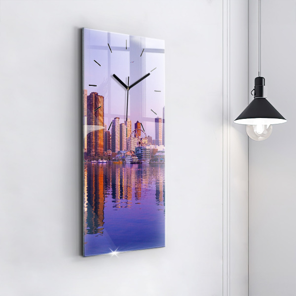 Vertical wall clock View of the skyscrapers of the USA